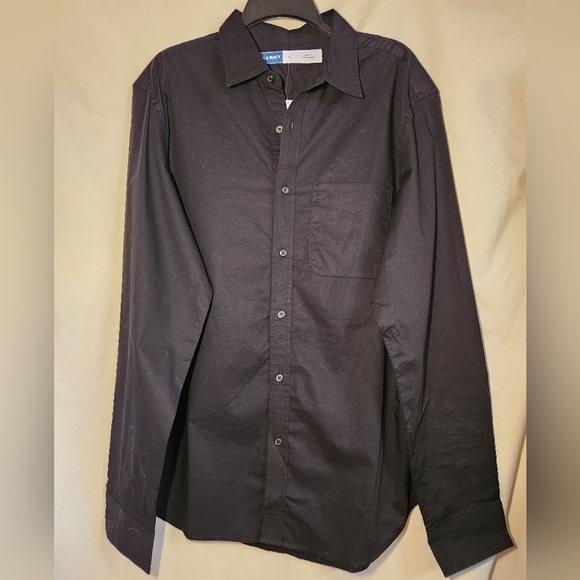 black dress shirt old navy Men's Black Button Downs